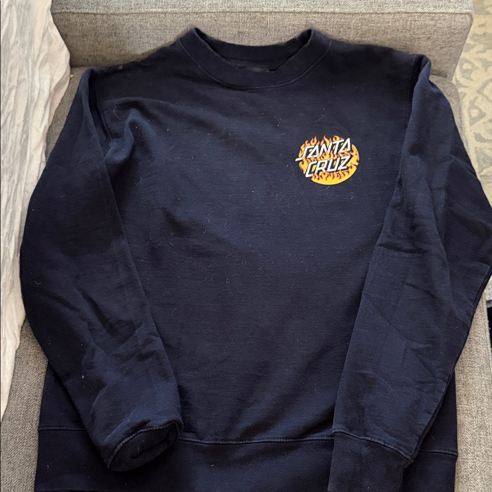 Santa Cruz Skateboards Men's Navy Crewneck Sweater